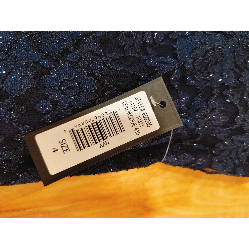 Onyx Nite Navy Lace Cocktail Dress Size 4 Sleeveless Formal Evening NWT - Picture 7 of 9